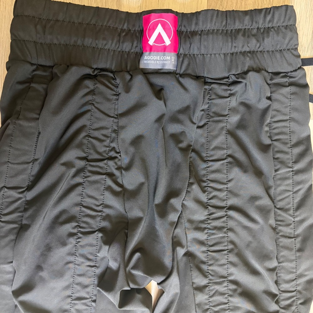 AGOGIE +40 Wearable Resistance Training Pants Black Ruched Leggings Womens L